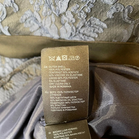 Reiss Natalie Blu Jacquard Lace Fit And Flare Dress Size 8 Navy and Black - Picture 11 of 15